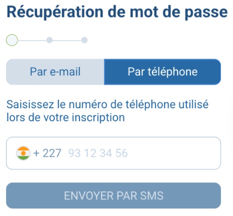 récupération du mot de passe par téléphone